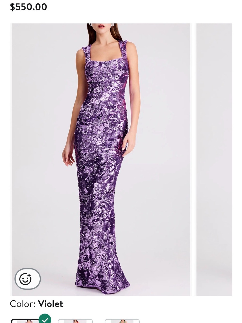 HELSI Iris Floral Sequin Gown in Violet